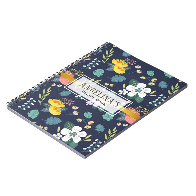 livre de recettes bleu floral (Côté gauche)