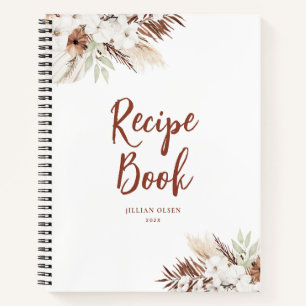 livre de recettes boho pampas herbe terre cuite li