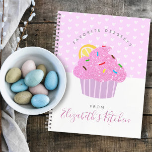 Livre de recettes cupcake rose coeurs moderne sucr