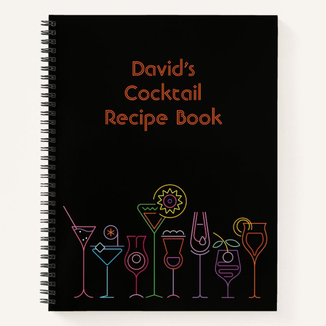 Livre de recettes de cocktails personnalisable (Devant)