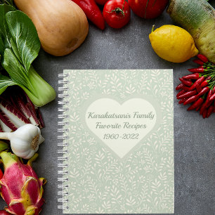 Livre de recettes de conservation de la crème vert