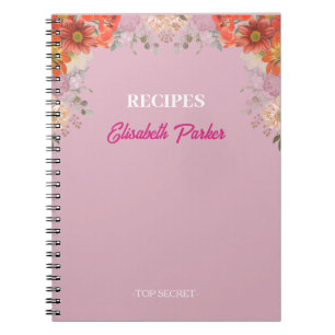 Livre de recettes de cuisine florale rustique élég
