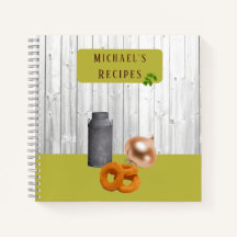 Livre de recettes de cuisine rustique avec nom