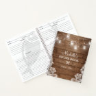 Livre de recettes de dentelle en bois rustique