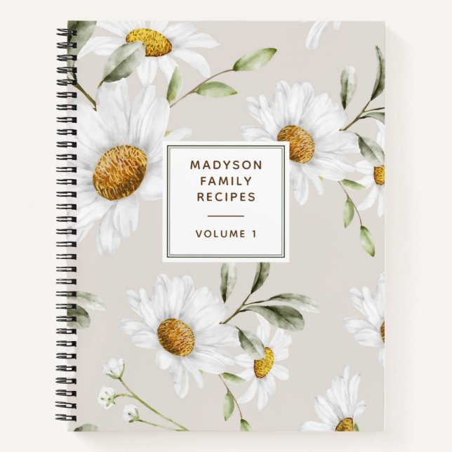 Livre de recettes de famille de fleurs de margueri (Devant)