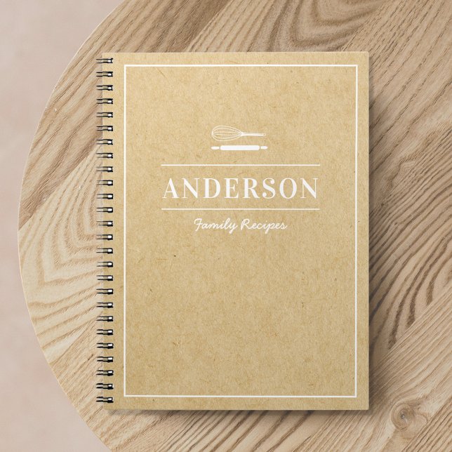Livre de recettes de famille personnalisée Rustic  (Créateur téléchargé)