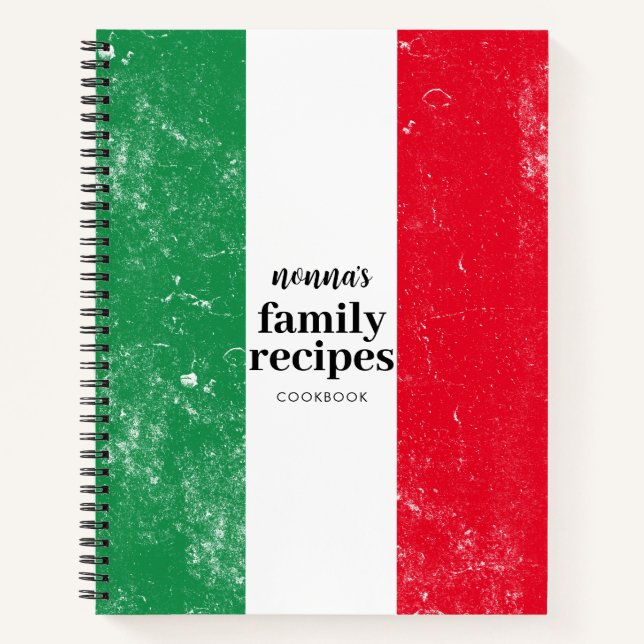 Livre de recettes de la famille du drapeau italien (Devant)