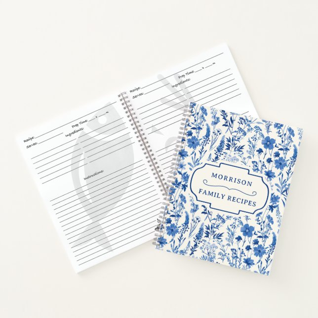 Livre de recettes de la famille Fleur sauvage bleu (Intérieur)