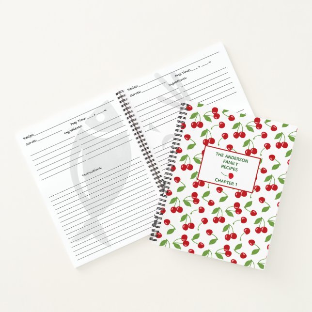 Livre de recettes de la famille Motif de cerises R (Intérieur)