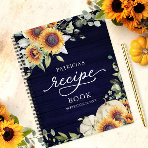 Livre de recettes de mariage avec tournesols verdo