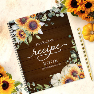 Livre de recettes de mariage avec tournesols verdo