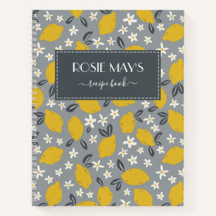 Livre de recettes de Motif de citron jaune pâle