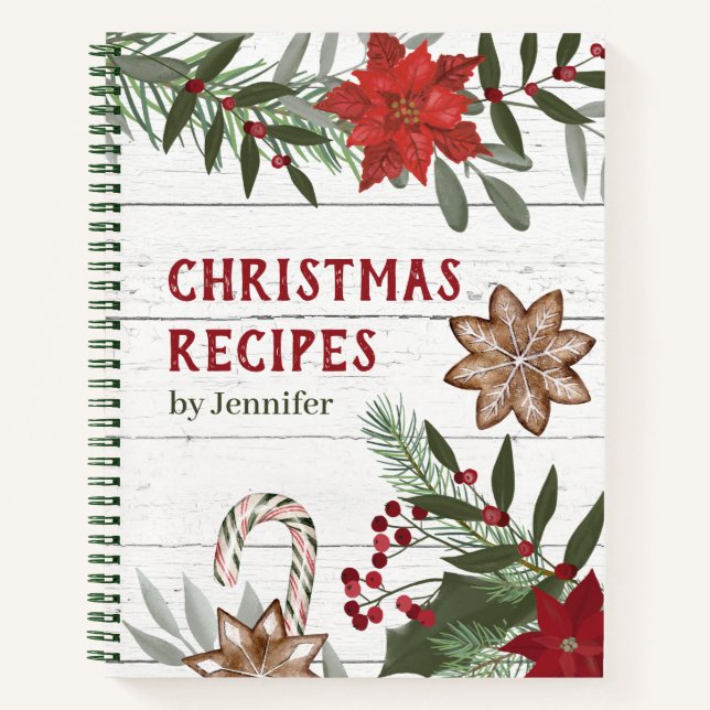 Livre de recettes de Noël avec votre nom (Devant)