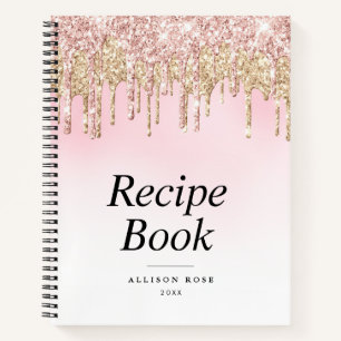 Livre de recettes de parties scintillant dorées et