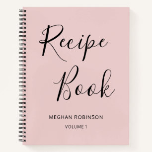 Livre de recettes écriture féminine Rose personnal