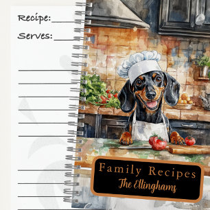 Livre de recettes en spirale Chef Dachshund