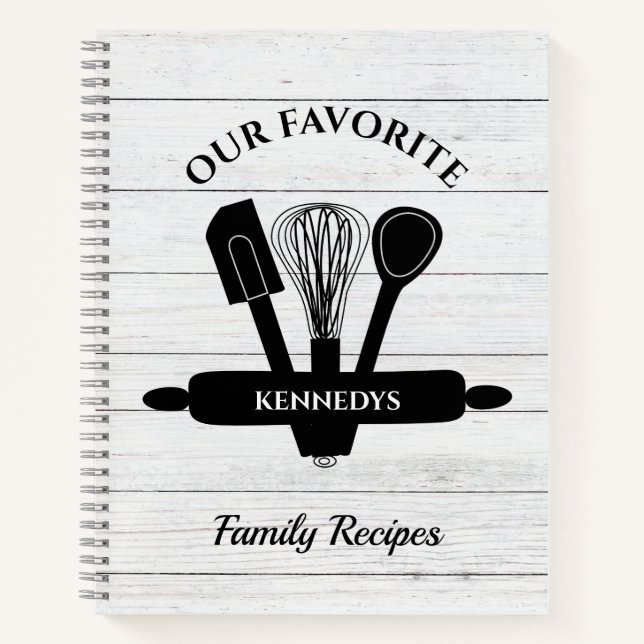 Livre de recettes familiales personnalisées en boi (Devant)