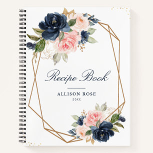 Livre de recettes Floral Navy & blush
