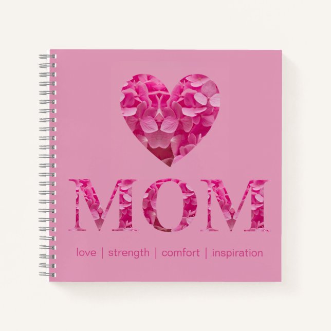 Livre de recettes florales MOM de coeur rose perso (Devant)