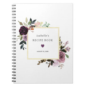 Livre de recettes florales rose mauve profonde