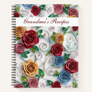 Livre de recettes Papier à recette de grand-mère L