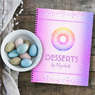 Livre de recettes parties scintillant arc-en-ciel