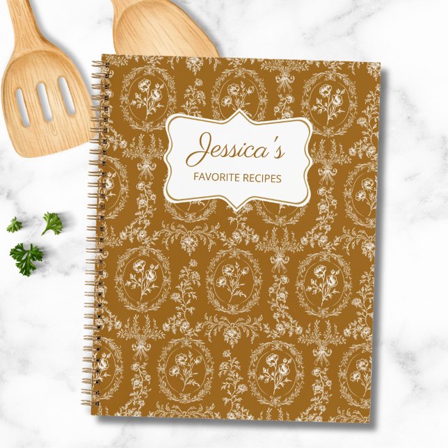 Livre de recettes personnalisé à motif floral Roco (Créateur téléchargé)