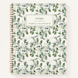 Livre de recettes personnalisé avec nom et verdure