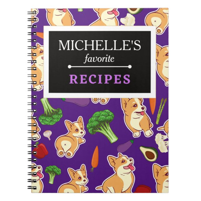 Livre de recettes personnalisé de Corgi et de Moti (Devant)