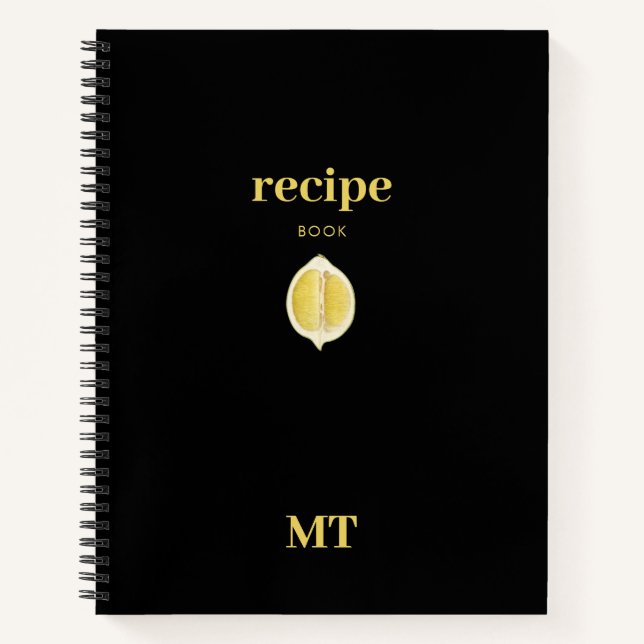 Livre de recettes personnalisé Monogramme minimali (Devant)