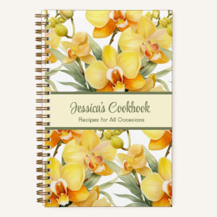 Livre de recettes personnalisé Orchidées jaunes Ca
