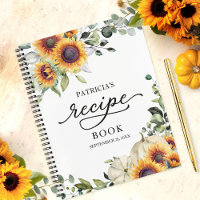 Livre de Recettes pour Baby Shower Greenery Sunflo