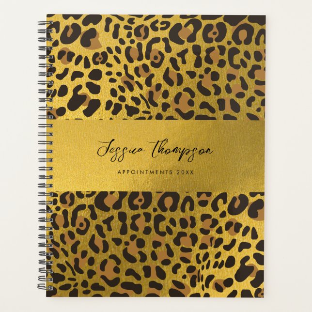 Livre de rendez-vous Leopard Poster de animal Gold (Devant)