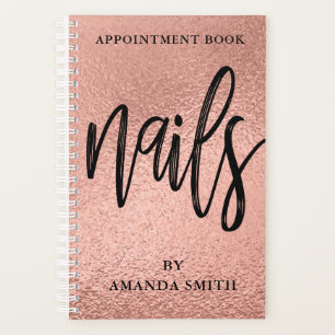 Livre de rendez-vous rose Gold Foil Nails