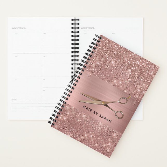 Livre de rendez-vous rose Gold Hair (Devant avec enveloppe)