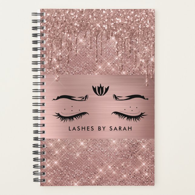 Livre de rendez-vous rose Gold Lashes (Devant)