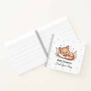 Livre de souvenirs personnalisé pour bébé – Renard