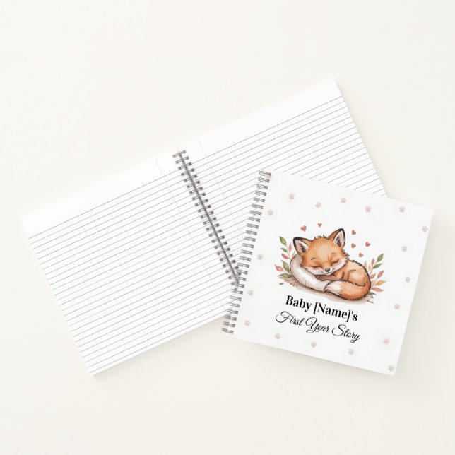 Livre de souvenirs personnalisé pour bébé – Renard (Intérieur)