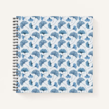 Livre d'esquisse bleu et blanc de la feuille de Gi