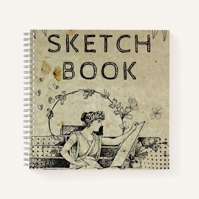 Livre d'esquisse de dessin vintage (Devant)