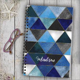 Livre d'esquisse géométrique bleu turquoise chic