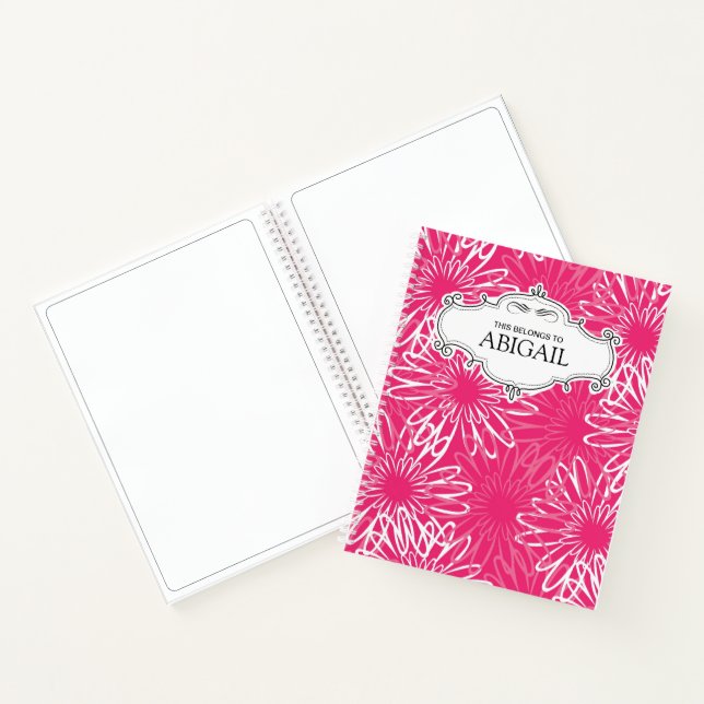Livre d'esquisse rose personnalisé (Intérieur)