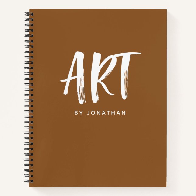 Livre d'esquisses Brown pour artistes personnalisé (Devant)