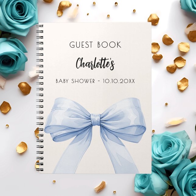 Livre d'hôte Baby shower arc bleu beige crème garç (Créateur téléchargé)