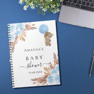 Livre d'hôte Baby shower garçon en peluche pampas 