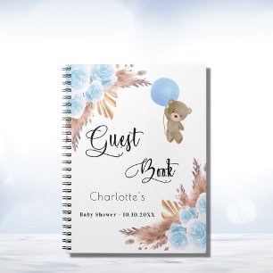 Livre d'hôte Baby shower garçon en peluche pampas 
