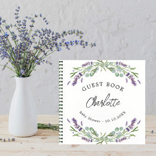Livre d'hôte Baby shower lavande violette eucalypt