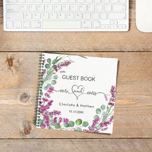 Livre d'hôte lavande rose verdure m mme mariage