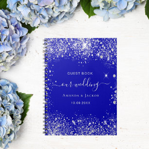 Livre d'hôte mariage royal bleu argent parties sci