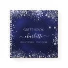 Livre d'hôte Quinceanera marine bleu argent partie